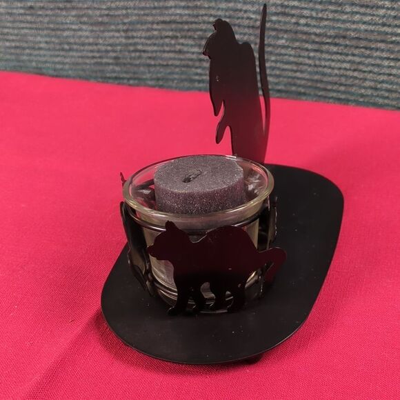 For Kitty Rescue! Vintage Metal Mama Kitty & Kittens Votive Candle Holder - Picture 7 of 16